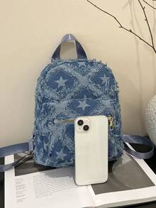 Minimalist Fashion Women Mini Backpack, Versatile Casual Backpack, School Backpack - Blue - View 5