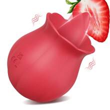 Vibrador de rosa para mujer, mini estimulador vibrador con lengüeta lamiendo con 10 vibraciones placenteras para el clítoris y estimulación de los pezones, juguetes y juegos sexuales para adultos para mujeres y parejas