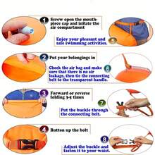 1pc Swimming Buoys, Suitable For Open Water Swimmers, Triathletes, Kayakers, Snorkelers, Swimming Buoys And Waterproof Bags, For Safer Swimming Training - Multicolor - View 9