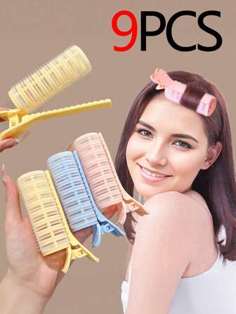 9/6/3/1pc New Curling Hair Tube Volumizing Clips, Slouchy Curler Hair Clips, Top Clip-On Bangs Curler, Air Bangs Curling Hair Clips, Hair Styling Tools,Hair Accessories