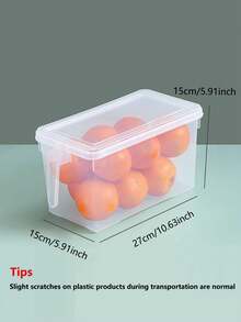 Portable Kitchen Storage Box, Refrigerator Food Preservation Organizer Box, Vegetable & Egg Storage Container - Clear - View 14