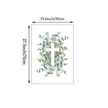 1pc Cross Eucalyptus Leaf Wall Art Picture Scripture Christian Prints Canvas Paintings Bible Poster Green Religion Minimalist Decor For Home, Kitchen, Laundry Wall Decor Gift For Her No Framed Or Framed - Multicolor - View 9