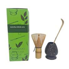 3PCS Matcha Set Bamboo Whisk Tea Spoon Ceramic Fittings Matcha Whisk (Chasen) Tea Spoon And Scoop (Chashaku) Tea-Making Tools Back To School - A - View 13