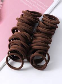50 pezzi di elastici per capelli di colore solido e versatili per donne, fasce elastiche in gomma senza cuciture ad alta elasticità, colori: nero, colorato, cachi, marrone, accessori eleganti per capelli con coda di cavallo, ideali per il ritorno a scuola