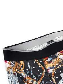 Men's Retro Printed Boxer Briefs - Black - View 3