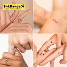 1 Kit "Tiny Designs" Revolutionary Technology Tattoos, Semi-Permanent Tattoos, Temporary Tattoos, Long Lasting, Butterfly Wings Paw Sun Hearts Moon Tattoo, Fake Tattoos, Water-Resistant, Authentic Tattoo Look, Plant-Based X158