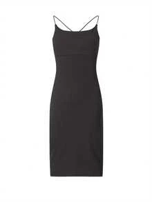 Vestido feminino sexy, estilo europeu e americano, sem costas, justo e sem mangas, estilo cross-border, 2025 - Preto - Ver 2