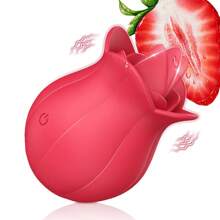 Vibrador de rosa para mujer, mini estimulador vibrador con lengüeta lamiendo con 10 vibraciones placenteras para el clítoris y estimulación de los pezones, juguetes y juegos sexuales para adultos para mujeres y parejas