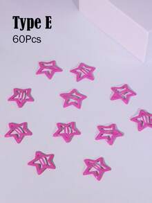 Multiple Color Combinations - 10/20/60/100pcs Colorful Oil Drop Shiny Star Hairpins, Adorable Versatile Summer Hair Clips Claw Clips Hair Slide Hair Barrettes - Multicolor - View 42