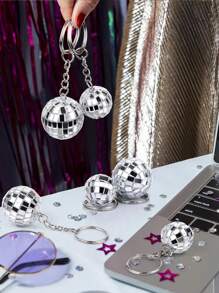 60 Stück/45 Stück/30 Stück/15 Stück Disco Ball Schlüsselanhänger Set, enthält 20 Stück/15 Stück/10 Stück/5 Stück Disco Ball Schlüsselanhänger, 20 Stück/15 Stück/10 Stück/5 Stück Dankeskarten, 20 Stück/15 Stück/10 Stück/5 Stück Organza Beutel, Disco Ball Anhänger, für Schlüssel, Rucksack Dekoration, Disco Party Geschenke, Feiertags Zubehör