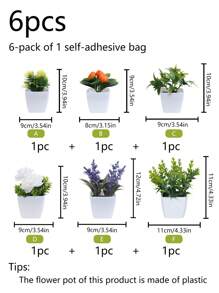 6pcs Mini Artificial Succulent Plants With White Pots, Suitable For Office Desk, Window Sill, Bookshelf Decor, Green Plant For Mother's Day, Party Tabletop, Graduation Season, Multifunctional Artificial Decor,Garden Decor,Outdoor Plant,Gardening,Fake Flowers