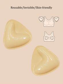 زوج من لبادات الصدر اللاصقة ذات الوجهين للمقاسات الكبيرة، لبادات الصدر اللاصقة، لبادات حشو قابلة لإعادة الاستخدام، لبادات صدر/بكيني سميكة غير مرئية، لبادات صدر مقاومة للماء للسباحة - متعدد الألوان - مشاهدة 9