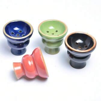 2pcs/Set Ceramic Hookah Bowls, Fit For Regular Small & Medium Size Hookah Pipes, Rich Colors