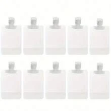 10pcs Leakproof Refillable Squeeze Pouches For Lotion & Shampoo - Travel-Friendly Cosmetic Containers In 30/50/100ml Sizes - Clear - View 10