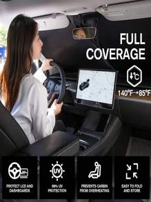 1 pieza Adorable parasol plegable para coche con diseño de pingüino - Parasol para parabrisas con protección UV para SUV, camión y camioneta, mantén tu vehículo fresco, parasol plegable con protección contra rayos UV