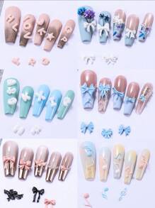 1 pieza Molde de silicona con figura de lazo, símbolos numéricos árabes, símbolos musicales para decoración de uñas. Molde con relieve con forma de copos de nieve, globos para estampado de gel, plantillas para manicura, accesorios y herramientas, ideal para decoración de teléfonos, tazas, cuadernos, gran regalo para niñas y mujeres