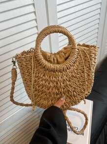 Bohemian Woven Handbag, Fashionable Women's Shoulder Bag, High-Quality Multifunctional Shopping Tote, Suitable For Travel And Vacation, Earthy Tone For Autumn Outfits, Accessory For Casual Daily Use, Fashion Summer Vacation Bag, Beach Essentials Women Bags For Vacation & Holiday, Vacation Essentials, Perfect For Summer, Vacation & Beach