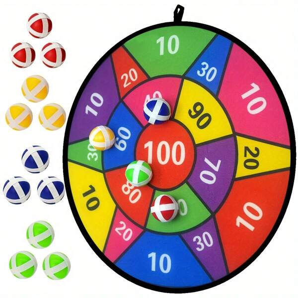 6pcs/12pcs Sticky Ball Dart Plate Set, Indoor Outdoor Toys, Parent-Child Interaction, Birthday Gift, Party Game Supplies