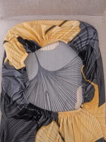 1 pezzo / 4 pz Coprisedia in tessuto di seta di latte, con stampa floreale antiscivolo e stretch, coprisediasdecorative, multicolore, adatte alla maggior parte delle sedie, 1 set / 4 set, per tutte le stagioni