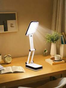 Lámpara de escritorio plegable LED, ligera, portátil, para interiores, dormitorio, dormitorio, habitación, sobremesa, lámpara, iluminación suave, luz de lectura amigable con los ojos, iluminación de emergencia para exteriores - luz blanca - Ver 4