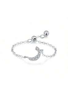 1 Stück 925 Sterling Silber eleganter & einfacher arabischer Buchstaben Ketten-Verstellbarer Ring als Geschenk für Frauen, Hochzeit, Geburtstag, Muttertag - Brief - Übersicht 14