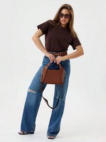Camiseta Lisa Marrom Feminina Várias Cores Básica Lançamento 100% Algodão