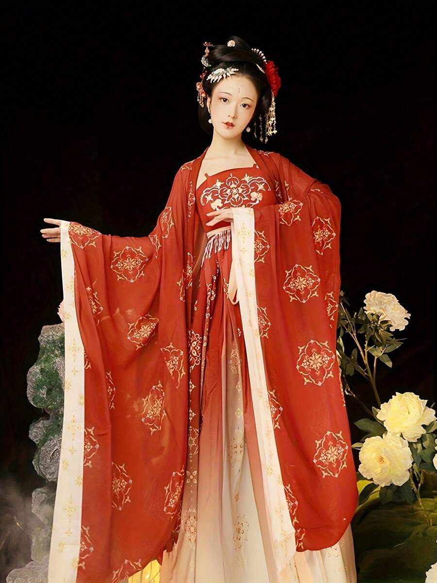 レディース 古代 漢服 古典美人エレガント 中国 宮廷 衣装 羽織 ロングスカート 唐装セット ハロウィン クリスマス イベント 記念写真