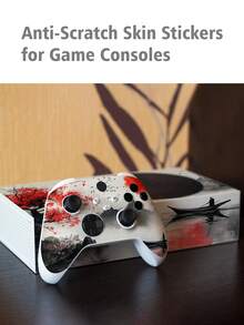 4pcs Chinese Ink Wash Style Oriental Samurai Landscape Game Console Stickers, Scratch-Resistant, Waterproof, Dustproof Decorative Decals