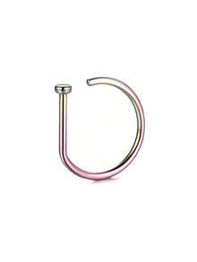 1/3/5 件女士假鼻环鼻中隔非穿孔鼻夹摇滚嘻哈不锈钢时尚朋克身体饰品，鼻环 - 彩色 - 查看 13