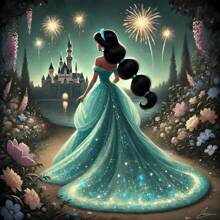 Disney Set de Kit de pintura de diamantes 5D con diseño de tema de princesa de dibujos animados, kit de pintura de diamantes completo que estimula la imagen de mosaico arte de pared manualidades para decoración del hogar, decoración de fiesta de vacaciones, regalo hecho a mano perfecto