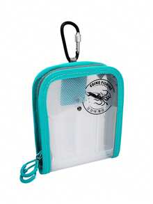 1pc Wooden Shrimp & Squid Shaped Fishing Lure Storage Case, Light Blue PVC Fishing Accessory Box - Baby Blue - View 1