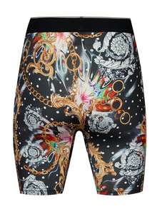 Men's Retro Printed Boxer Briefs - Black - View 2