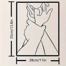 Romantic Holding Hands Metal Wall Art - Elegant And Simple Design, Perfect Gift For Couples, Suitable For Bedroom Or Office Decoration Gift Birthday Graduation, Suitable For Modern Home Decoration, Home Decoration, Room Decoration, Bedroom Decoration, Bathroom Decoration, Waterproof, Rust-Proof, , Wall Decoration,