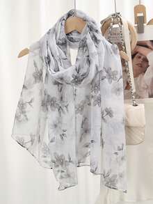 1pc Polyester Casual Flower Print Scarf - Multicolor - View 5