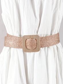 1pc Wide Interwoven Smooth Buckle Waist Belt, Minimalist & Practical Multifunctional - Belt - View 14