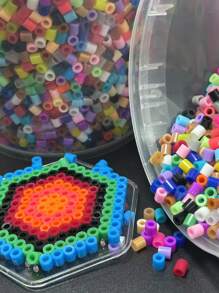 2000 PEÇAS/6000 PEÇAS Conjunto de Contas de Fusão - Cores Mistas, Modelos Exclusivos, Tabuleiros de Pinos, Pinças, Papel - Projeto de Artesanato a Granel, Festa de Aniversário de Amigos, Atividade Escolar