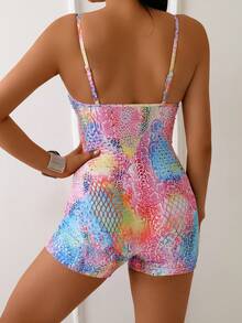 New Sexy Fashion European American Slimming Concealed Belly Backless Snake Skin Pattern One Piece Swimsuit For Women, Thermal Spring Resort Beachwear Summer - Multicolor - View 2