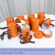 1/2/5/10pcs Orange Cylindrical Gift Box Measuring 3.14*2.16 Inches, Decorative Luxury Gift Boxes, Made Of Paper, Are Designed For Storing Valuable Items Such As Watches, Necklaces
