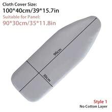 1Pcs Funda de Tabla de Planchar Resistente a las Manchas con Borde Elástico, Acolchado de Algodón Grueso, Protector de Calor de Hierro, Funda de Tela Universal - Blanco - Ver 11