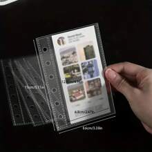 1pc A6/A7/A8/M5 Portable Transparent Loose-Leaf Binder, Photo Storage Bag, Can Be Used As Album, Budget Planner, Journal, Notebook, Office Supplies,School Supplies,Back To School