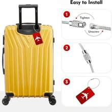 VINCAN 5er Pack Aluminium Kofferanhänger mit Edelstahlschnur und wasserdichter PVC Karte für Reiserucksack, Koffer, Reisezubehör, Reiseessentials, Reise Muss-Habe