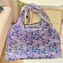Sanrio 1pc Hello Kitty Large Foldable Bag, Convenient To Carry Large Capacity Supermarket Shopping Bag, Oxford Cloth Tank Top Storage Bag