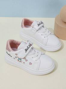 1 Pair Teen Cartoon Rabbit PU Casual Fashion Sports Shoes For Teen, Suitable For Spring & Summer - Pink - View 4