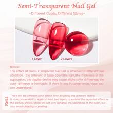 S. S FOCEN 6pcs/Set Sugar Glass Sheer Nail Gel Set Bright Green Yellow Red Purple Transparent Color Gel Polish Soak Off UV/LED For Nail Art Manicure Nails - Multicolor - View 10