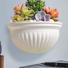 1pc Wall-Mounted Mini Planter Pot, Indoor/Outdoor Succulent, Cactus Plastic Floating Hanging Planter, Suitable For Living Room, Porch, Railing, Garden, Balcony, Terrace, Desktop