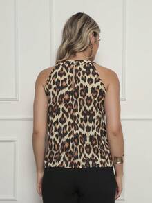 Women's Cherry Blossom Printed Tank Top Stylish - Yellow - View 2