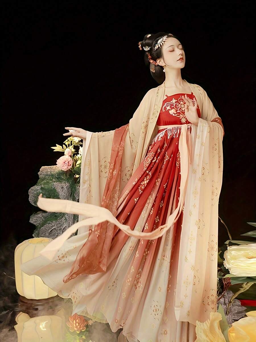 レディース 古代 漢服 古典美人エレガント 中国 宮廷 衣装 羽織 ロングスカート 唐装セット ハロウィン クリスマス イベント 記念写真