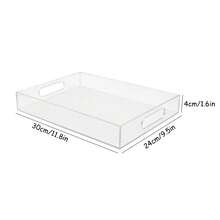 1 件透明亚克力矩形拼盘，带水果蛋糕甜点架的塑料托盘 - 無色 - 查看 3