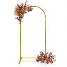 7.2FT Wedding Arch Backdrop Stand, Square Arch Gold Metal Arch Backdrop Stand For Wedding Ceremony Birthday Party Bridal Photo Booth Garden Floral Balloon Arch Decoration Halloween Christmas Decor