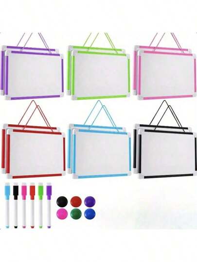 Hanging Magnetic Dry Erase Board 8'' X 12'' Small Double Side White Board Mini Hanging Whiteboard For To Do List Notepad Home Decor Back To School Room Decor School Supplies